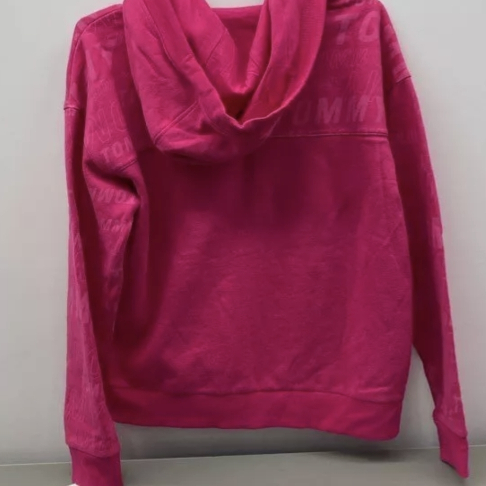 Tommy Hilfiger Zip-Front Logo Pink Hoodie Sweatshirt Size Small NWT MSRP $69.50 - Picture 4 of 4